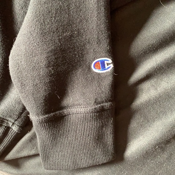 Mens Black Champions Hoodie - Picture 3 of 4